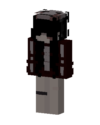 Crimson Hoodie Girl skin, 3D preview