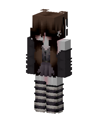 Goth Stripe Girl Minecraft skin