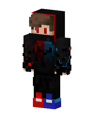 Black Hooded Hero Boy skin, 3D preview