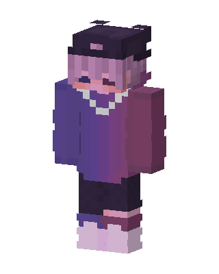 Purple Student Girl skin, 3D preview