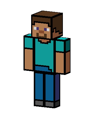 Steve skin, 3D preview