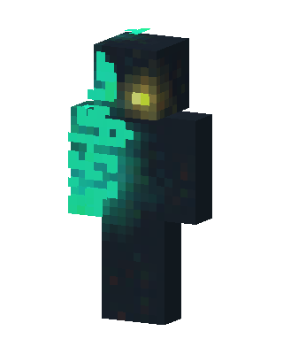 Black Glowing Villain Boy skin, 3D preview
