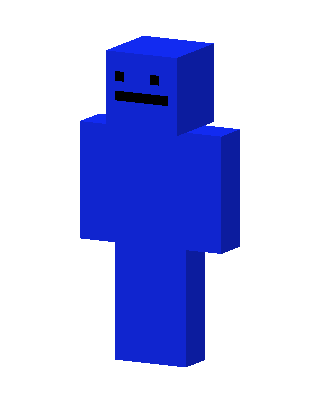 Blue Blockhead skin, 3D preview