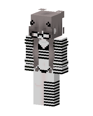 Gray E-Girl skin, 3D preview
