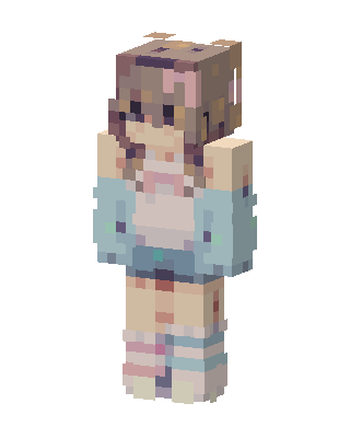 Gray Cutie Girl Minecraft skin