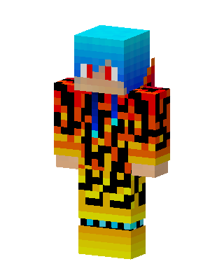 Blazing Blue Hair Minecraft skin