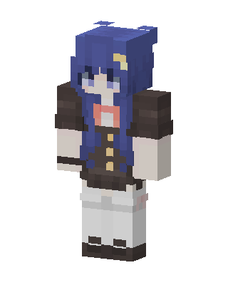 Moon Hair Girl skin, 3D preview