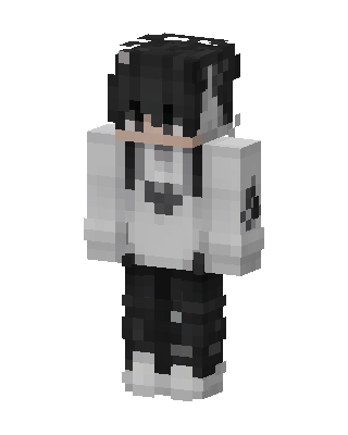 Monochrome Hoodie Boy skin, 3D preview