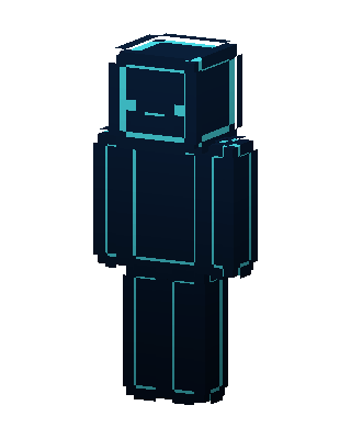 Neon Cyan Bot skin, 3D preview