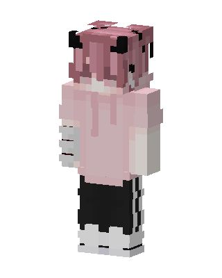 Pink Hoodie Girl skin, 3D preview