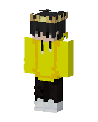 Crowned Hoodie Boy skin, 3D preview