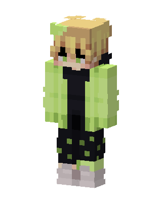 Lime Hoodie Boy skin, 3D preview