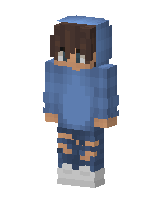 Blue Hoodie Boy skin, 3D preview