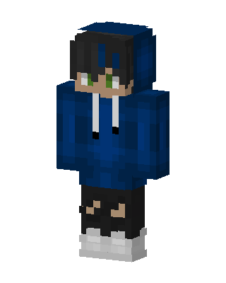 Blue Hoodie Boy skin, 3D preview