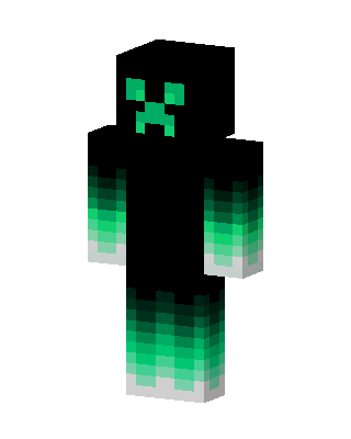 Green Flame Creeper skin, 3D preview