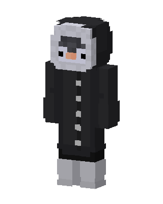 Penguin Hoodie skin, 3D preview