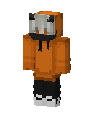 Orange Hoodie Panda Minecraft skin