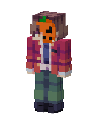 Pumpkin Head Hoodie skin, 3D preview