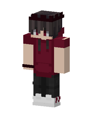 Crimson Hoodie Boy skin, 3D preview