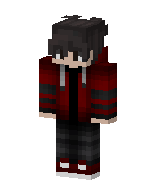 Crimson Hoodie Boy skin, 3D preview