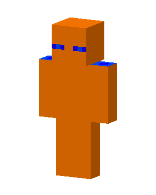 Orange Blocky skin, 3D preview