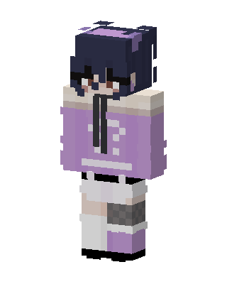 Lavender Hoodie Girl skin, 3D preview