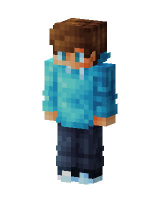 Aqua Hoodie Boy skin, 3D preview