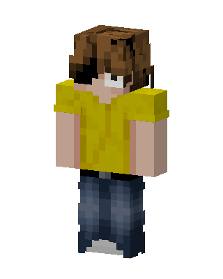 Yellow Shirt Boy skin, 3D preview