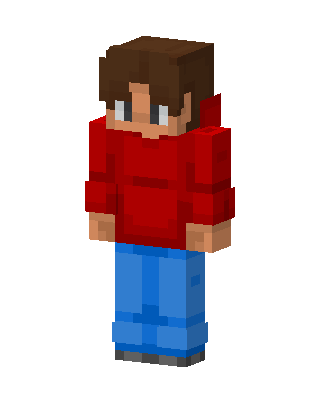 Red Hoodie Boy skin, 3D preview
