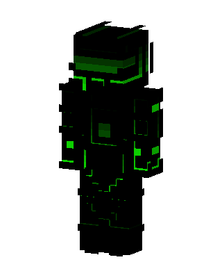 Neon Green Cyborg skin, 3D preview