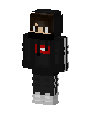 Black Hoodie Boy skin, 3D preview