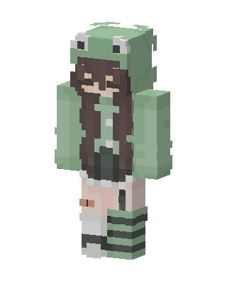 Frog Hoodie Girl skin, 3D preview