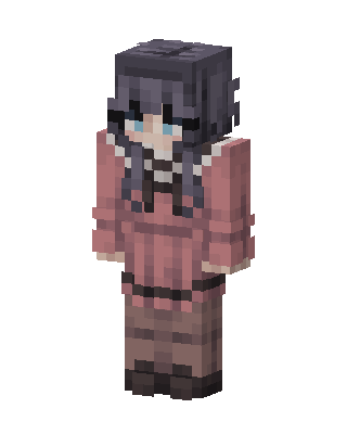 Rosy Braids skin, 3D preview