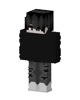 Black Emo Boy skin, 3D preview