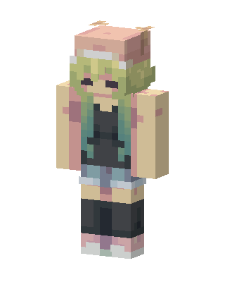 Teal Cutie Girl Minecraft pastel skin