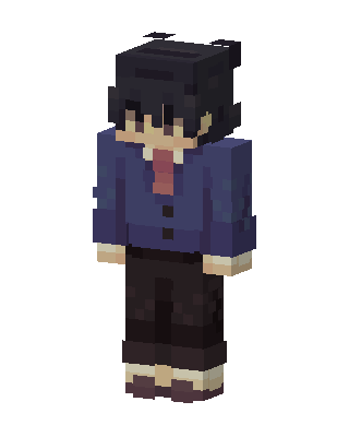 Blue Student Boy skin, 3D preview