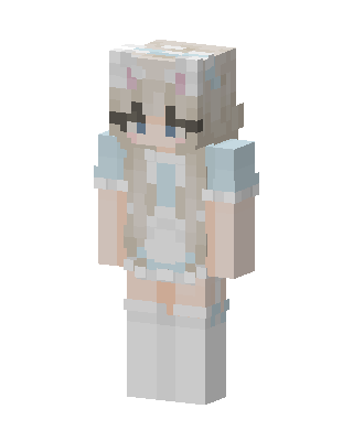 White Cutie Girl Minecraft cat girl skin