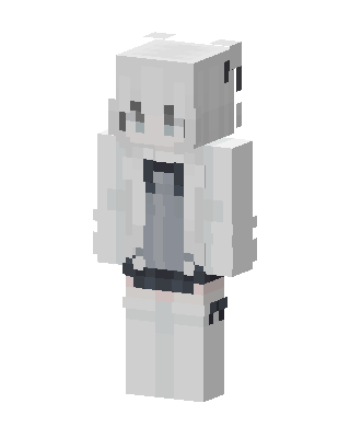 Snowy Hoodie Girl skin, 3D preview