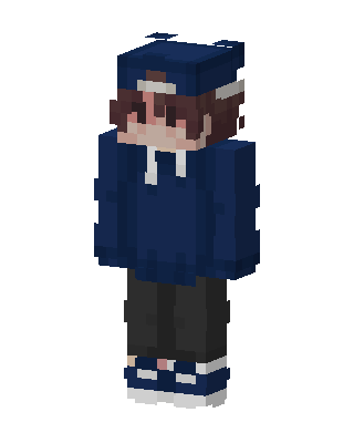 Navy Hoodie Boy skin, 3D preview
