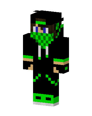 Green Bandana Hoodie skin, 3D preview