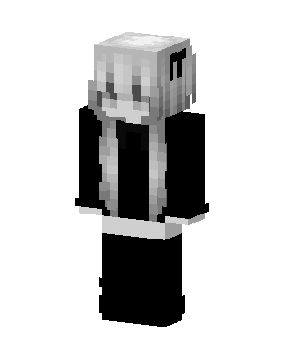 Monochrome Hoodie Girl skin, 3D preview