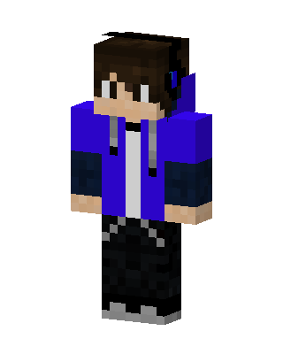 Blue Hoodie Gamer skin, 3D preview