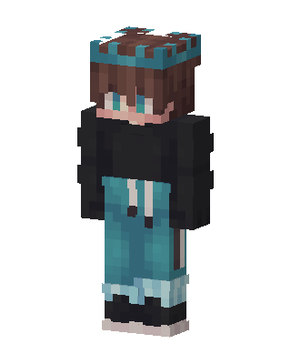 Teal Crown Hoodie skin, 3D preview