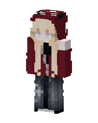 Red Player Girl skin, 3D preview
