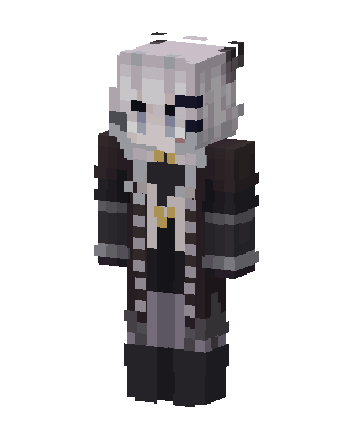 Black Goth Girl skin, 3D preview