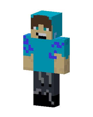 Cyan Hoodie Steve skin, 3D preview