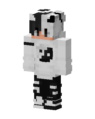 Panda Hoodie Boy skin, 3D preview