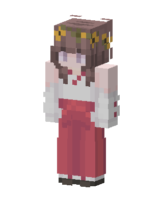 Sunflower Shrine Maiden skin, 3D preview