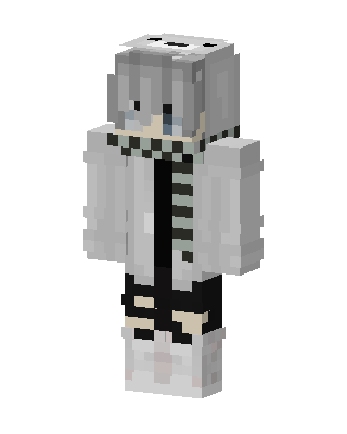 Silver Scarf Boy skin, 3D preview