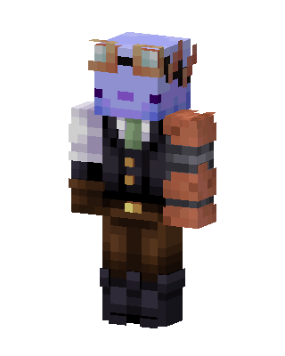Steampunk Axolotl skin, 3D preview